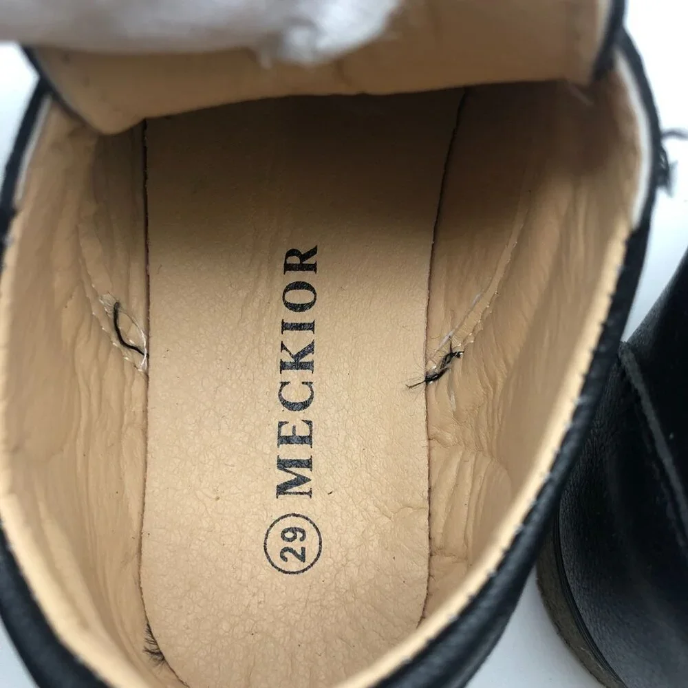 Neckior Little Boys Size 11 Dress Shoes Black‎ Faux Leather Lace Up Round Toe